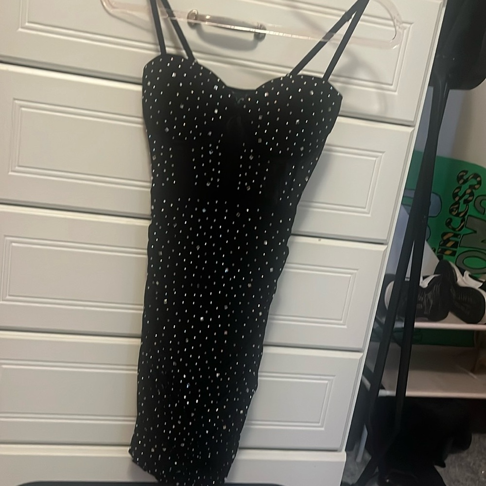 Black Sparkle Corset Body-con Dress